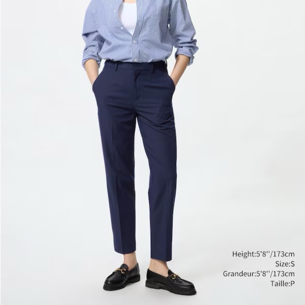 Uniqlo Navy Smart Ankle Pants Trousers